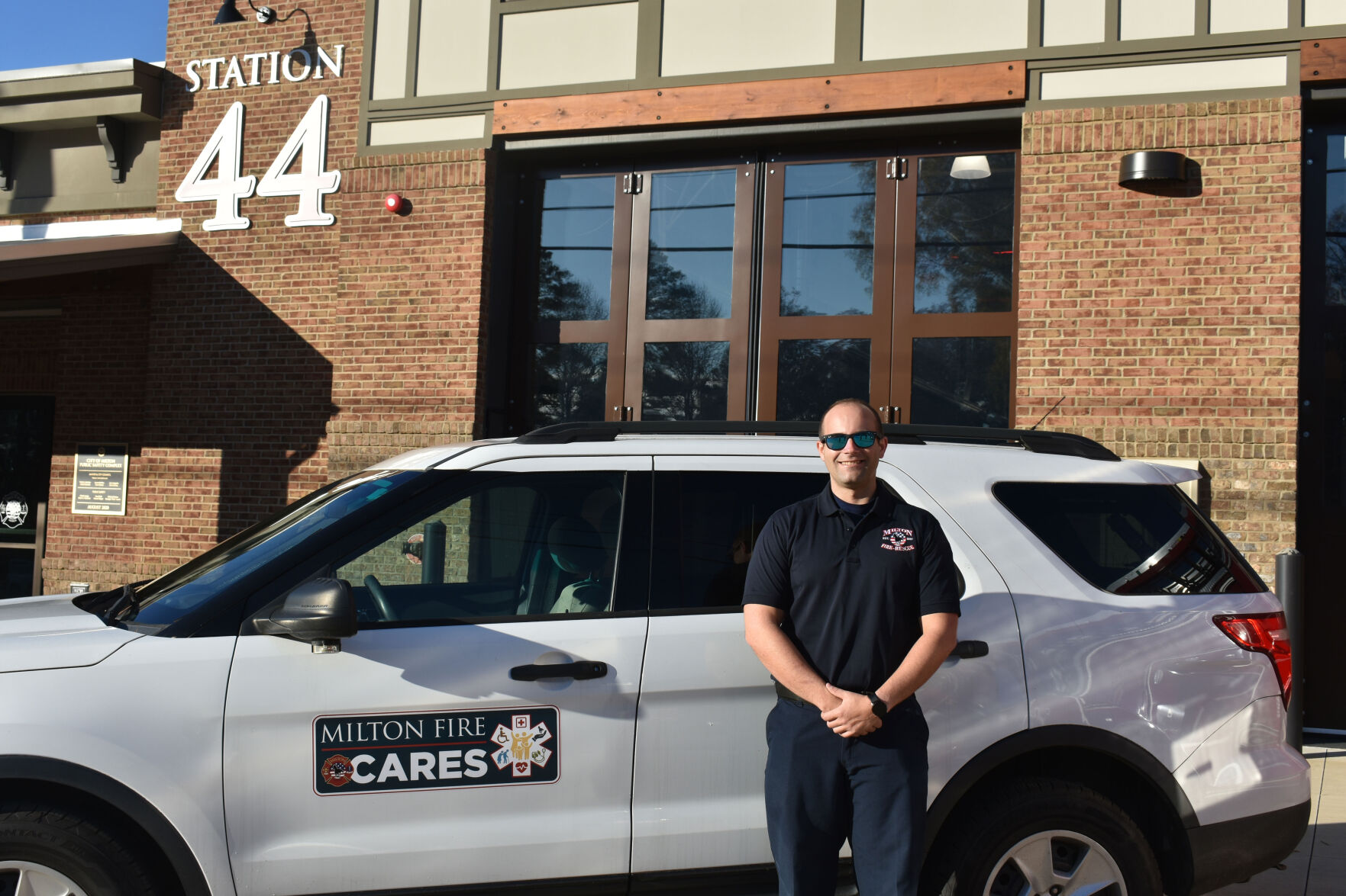 Firefighter/paramedic Derek Hofman stands outside Fire Station 44 Dec. 1 for the launch of Milton Fire CARES, a free outreach and assistance program that bridges the gap between emergency care and eve