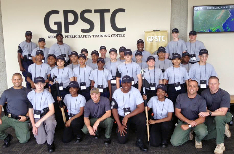 Members of the Leesburg Police Explorers program at the Georgia Public Safety Training Center.