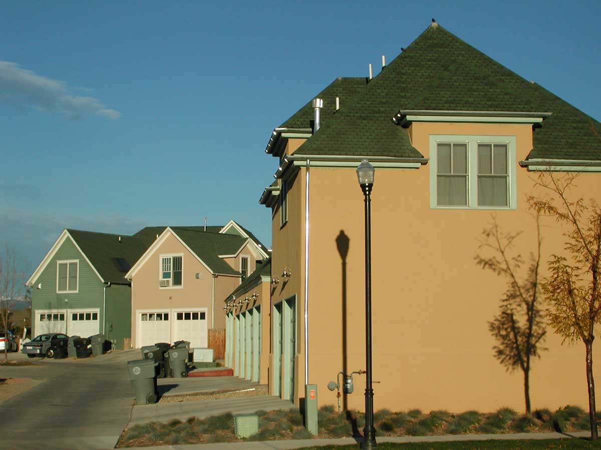 ADUs above garages, on an alley in Prospect, Longmont, Colorado. Photo by Robert Steuteville.