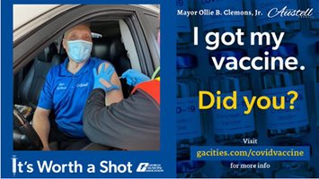 Austell Mayor receives COVID 19 vaccine.   